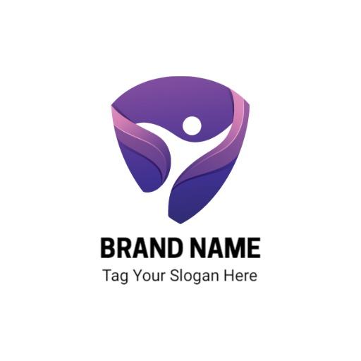 Strong Purple Shield Design Emphasizing Security Services Logo Template