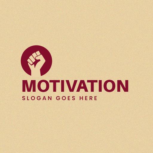 Strong Red Fist Symbolizes Empowering Motivation Logo Template