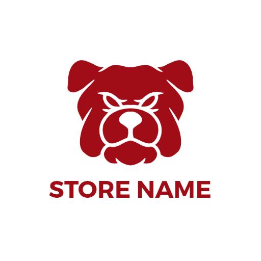 Strong Red Pitbull Head Design for Pet Store Logo Template