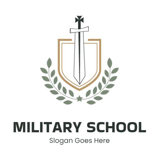 Strong Sword Design with Emblem for Military School Logo Template
