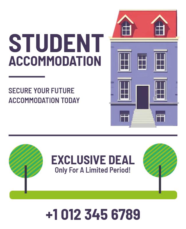 Student Accommodation Exclusive Deal Flyer Template