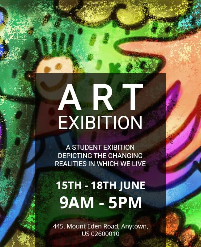 Student Art Exhibition Event Flyer Template