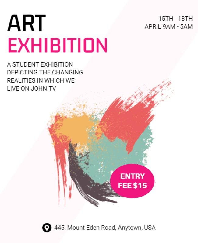 Vibrant Abstract Art Exhibition Flyer Template