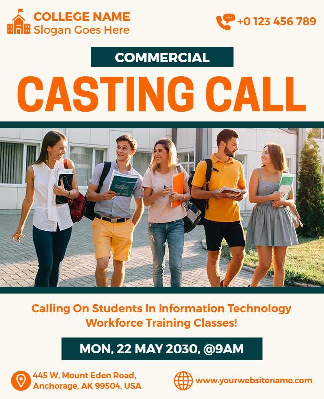 Student Casting Call Event Flyer Template