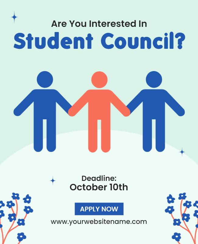 Student Council Application Deadline Flyer Template