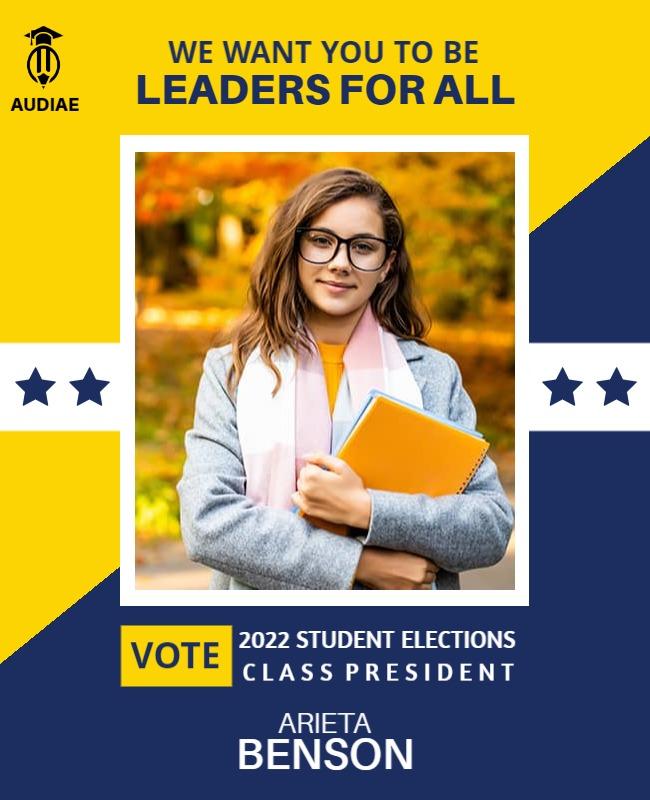 Student Council Class President Election Flyer Template