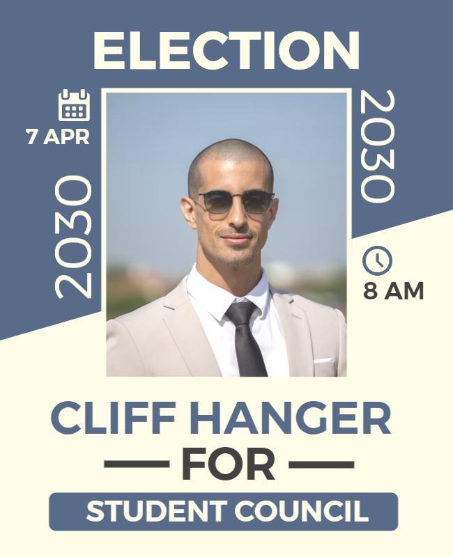 Professional Light Blue Student Council Election Flyer Template