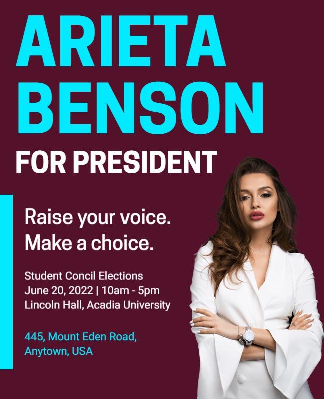 Bold Maroon Political Campaign Election Flyer Template