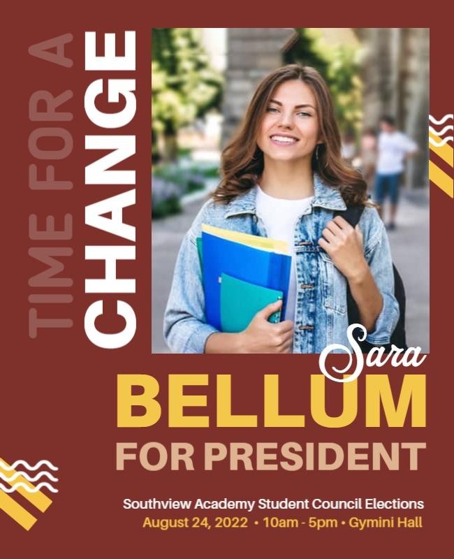 Bold Red Student Council Election Campaign Flyer Template