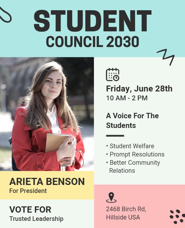 Student Council Election Campaign Flyer Template