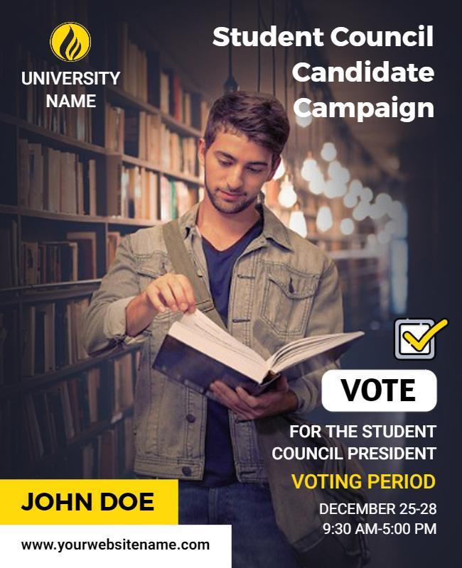 Modern University Student Council Election Campaign Flyer Template