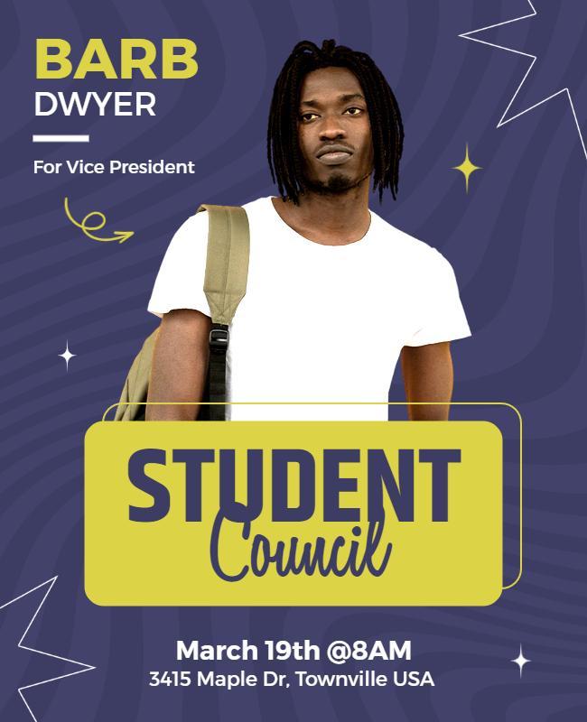 Modern Yellow Student Council Election Flyer Template