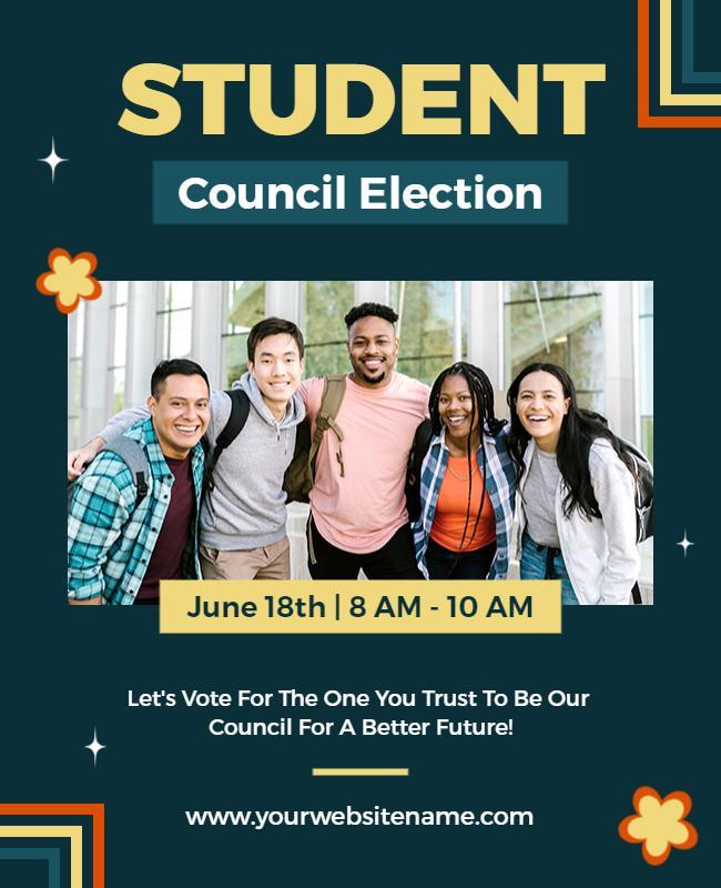 Bright Modern Student Council Election Flyer Template