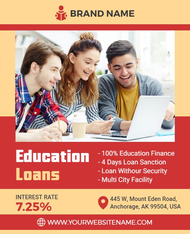 Student Education Loan Offer Flyer Template