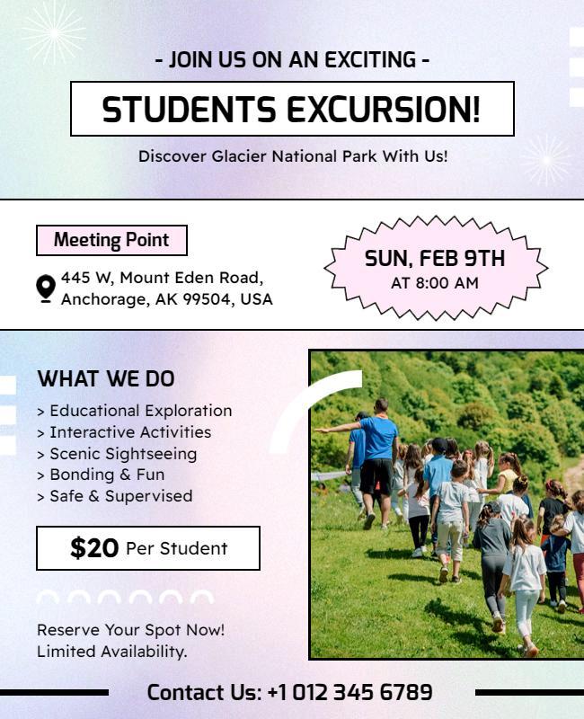 Student Excursion Adventure Flyer Template