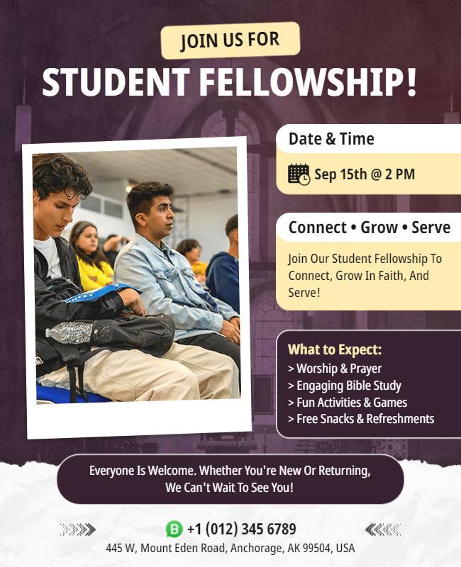 Student Fellowship Community Event Flyer Template