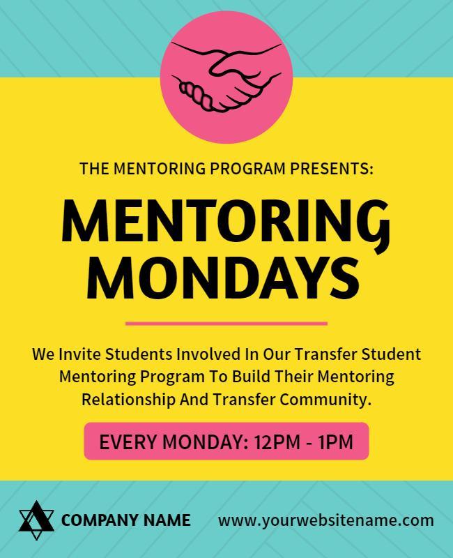 Student Mentoring Program Weekly Flyer Template