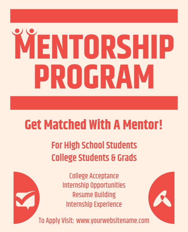 Student Mentorship Program Opportunity Flyer Template