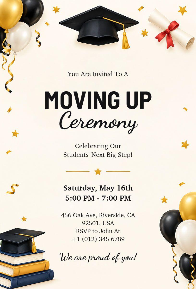 Student Moving up Ceremony Invitation Template