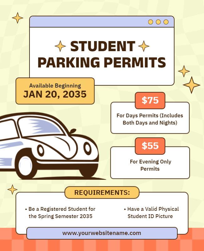 Student Parking Permits Announcement Flyer Template