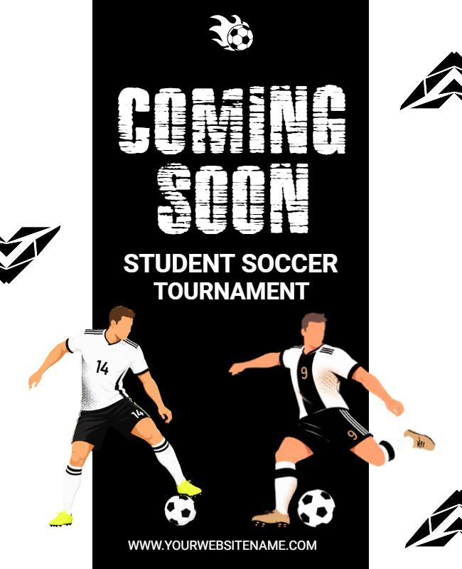 Student Soccer Tournament Announcement Poster Template