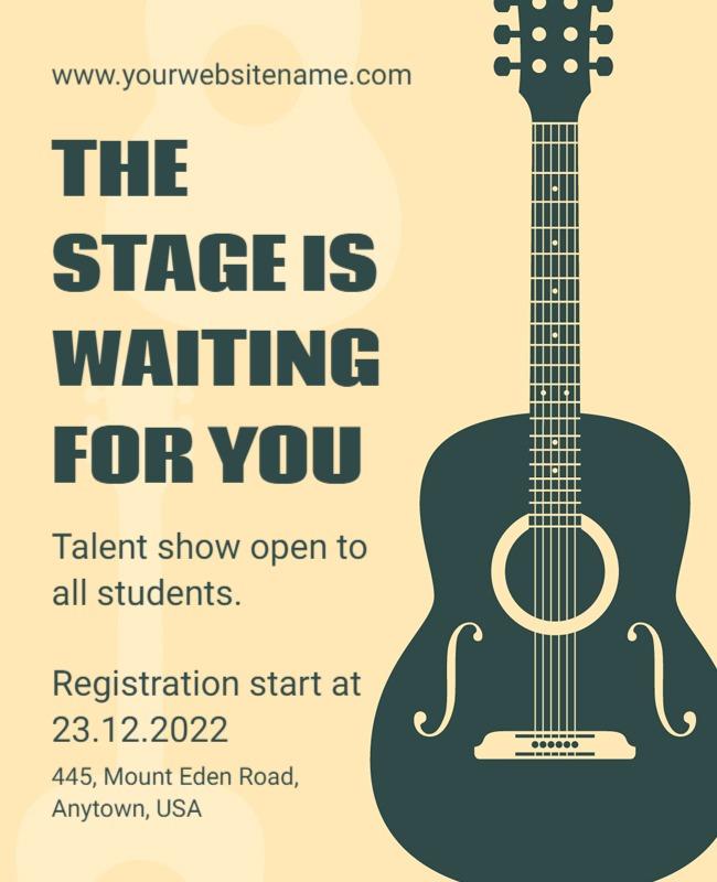 Student Talent Show Registration Flyer Template