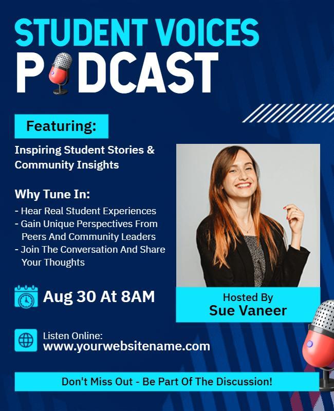 Student Voices Podcast Event Flyer Template