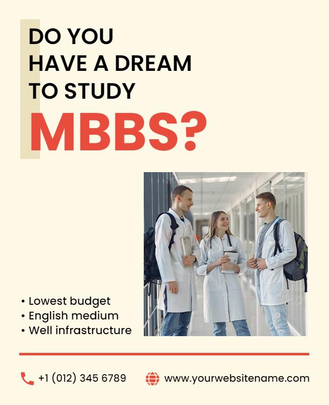 Study Mbbs Abroad Educational Flyer Template