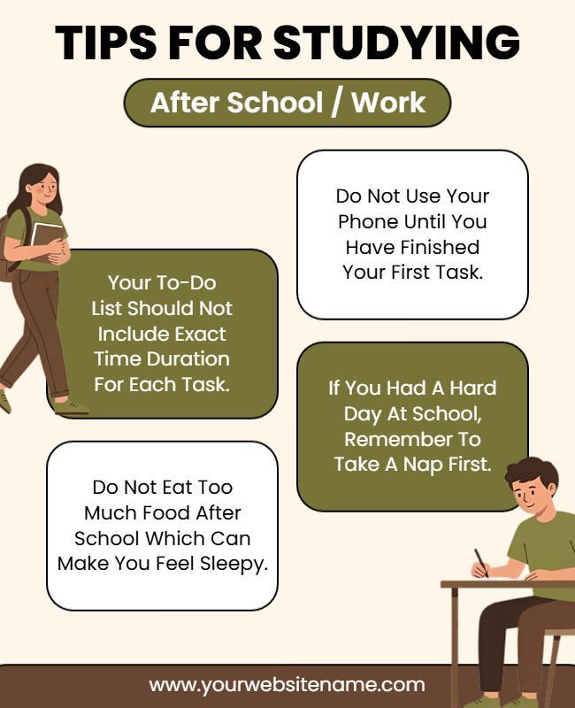 Study Tips After School or Work Flyer Template