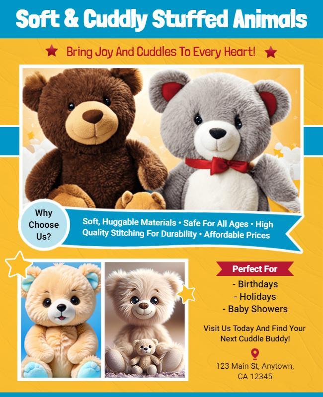 Stuffed Animal Gifts for Special Occasions Flyer Template