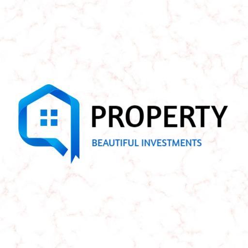 Stunning Blue Gradient Design for Real Estate Property Logo Template