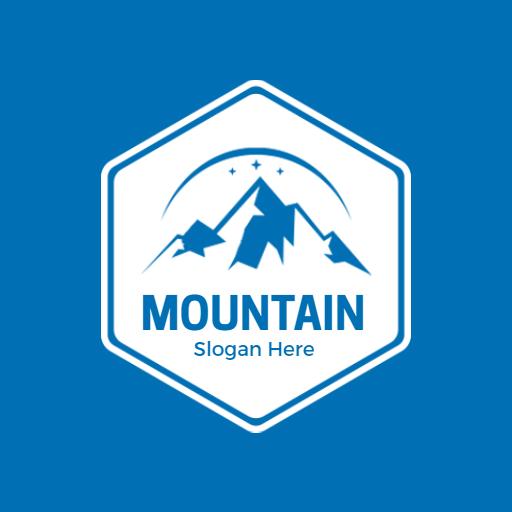 Stunning Blue Mountain Range and Stars Adventure Logo Template
