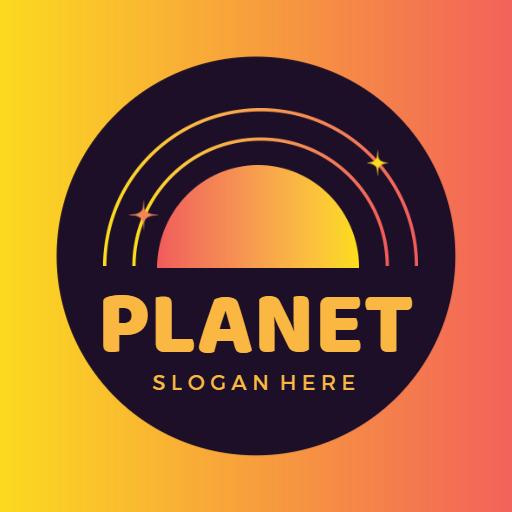 Stunning Gradient Sunset with Planetary Elements Logo Template