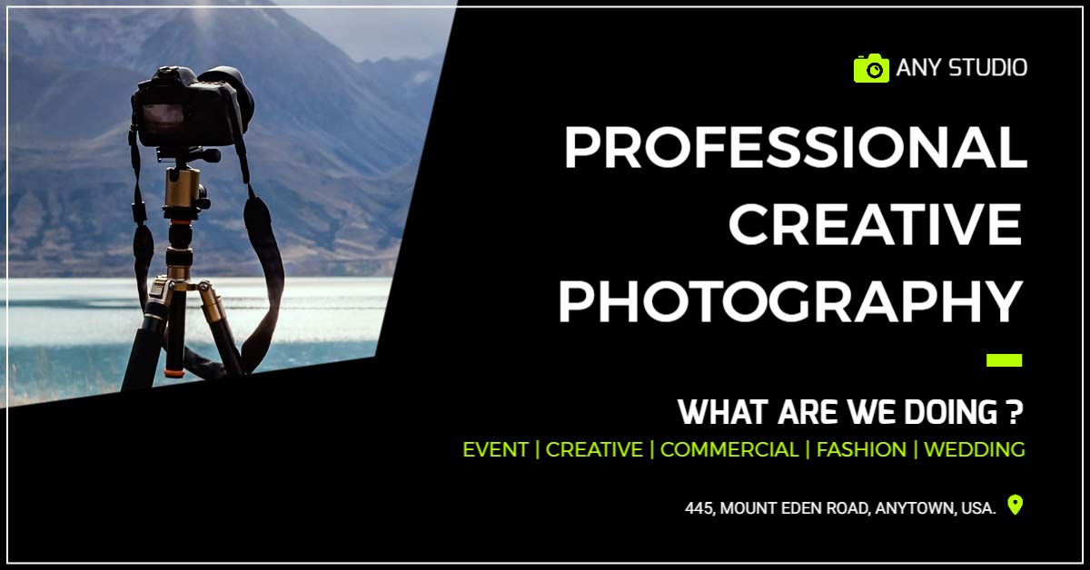Stunning Mountain View with Camera for Photography Banner Template
