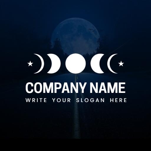 Stunning Night Sky with Moon Phases Capturing Nature Logo Template