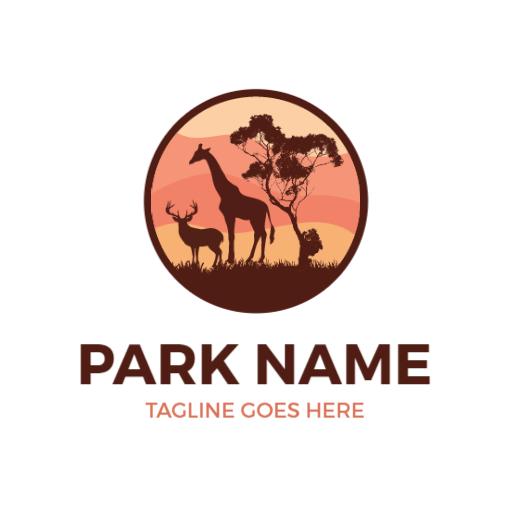 Stunning Sunset and Wildlife Scene Representing Safari Logo Template