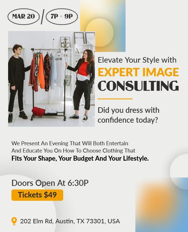 Style Image Consultation Workshop Flyer Template