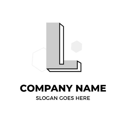 Stylish 3D Gray L Letter Design for Modern Branding Logo Template