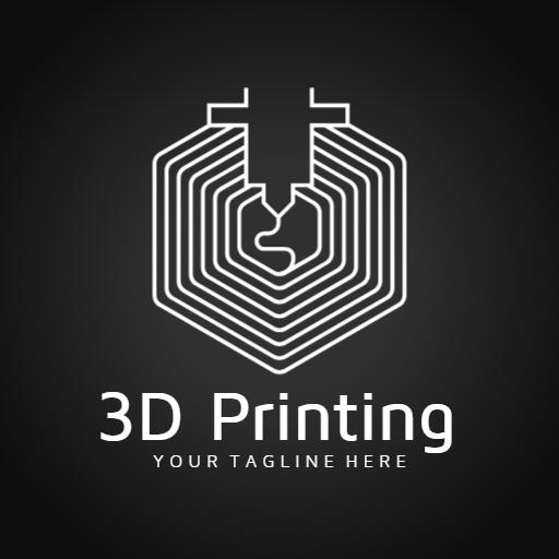 Stylish 3D Printer Design Illustrating Innovative Concepts Logo Template