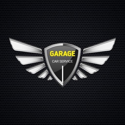 Stylish 3D Shield Design Representing Garage Service Logo Template