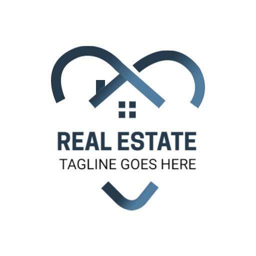 Stylish Abstract Home Design Representing Real Estate Logo Template