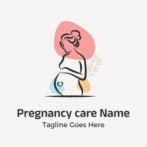 Stylish Abstract Illustration Emphasizing Pregnancy Care Logo Template