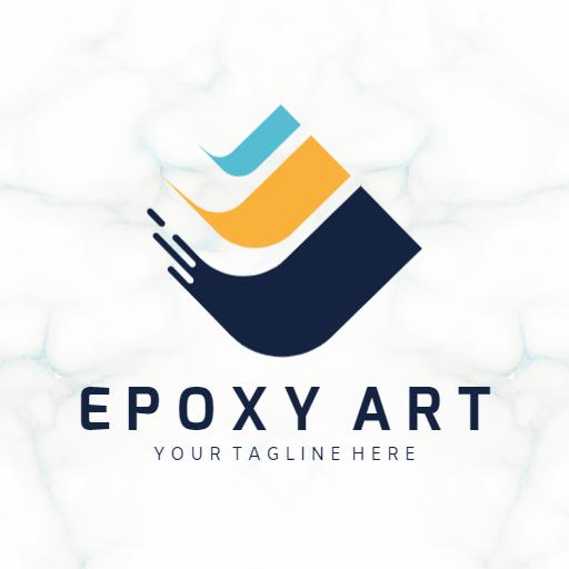 Stylish Abstract Waves Representing Modern Epoxy Art Logo Template
