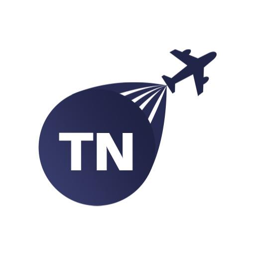 Stylish Airplane in Flight Representing Travelling Logo Template