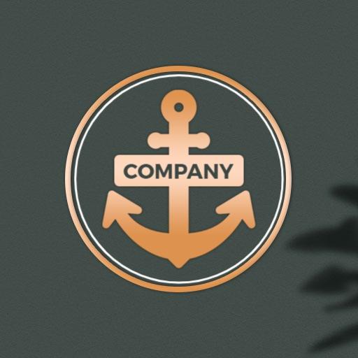 Stylish Anchor Design Representing Maritime Company Mockup Template
