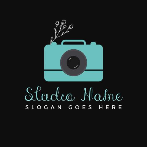 Stylish Aqua Camera Design for Creative Photography Logo Template