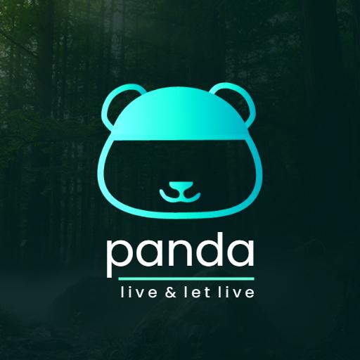 Stylish Aqua Gradient Panda Emphasizing Peaceful Living Logo Template