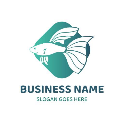 Stylish Aqua Green Guppy Design for Aquatic Life Logo Template