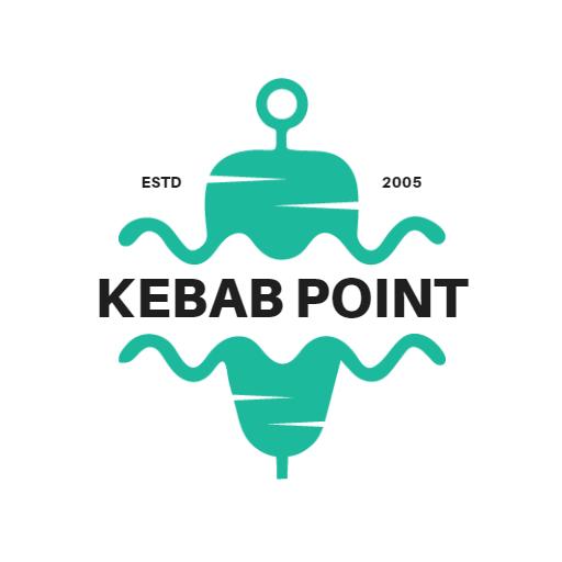 Stylish Aqua Green Kebab Point Logo Representing Tasteful Cuisine Logo Template