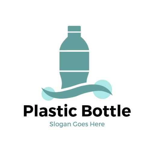 Stylish Aqua Plastic Bottle Design Representing Sustainability Logo Template